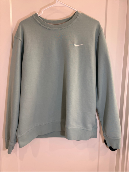 Nike Tops - Custom Nike Muted Teal Crewneck Sweatshirt Bleach Leopard XXL